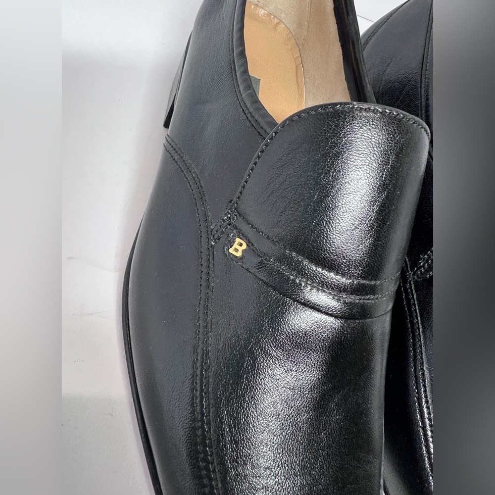 Bally size 9 men’s slip on loafers black leather Switzerland Sligo NWOT - Picture 14 of 15